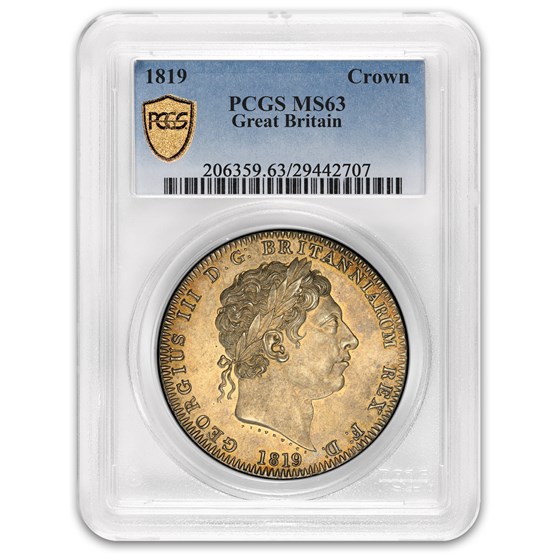 1819 Great Britain Silver Crown George III MS-63 PCGS (LIX Edge) 1819 Great Britain Silver Crown George III MS-63 PCGS (LIX Edge)