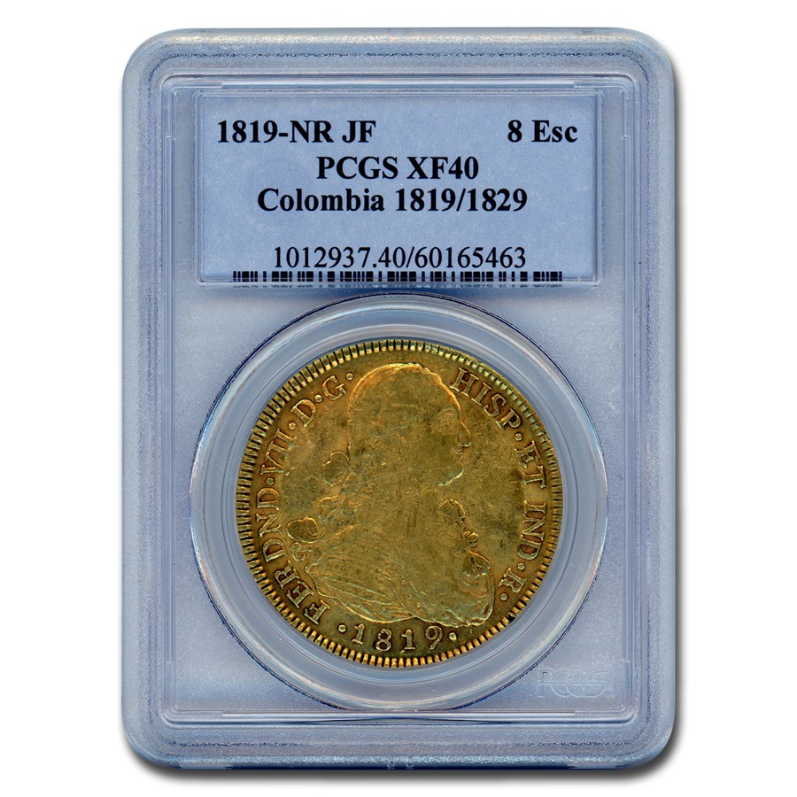 1819-NR Colombia Gold 8 Escudos Ferdinand VII XF-40 PCGS