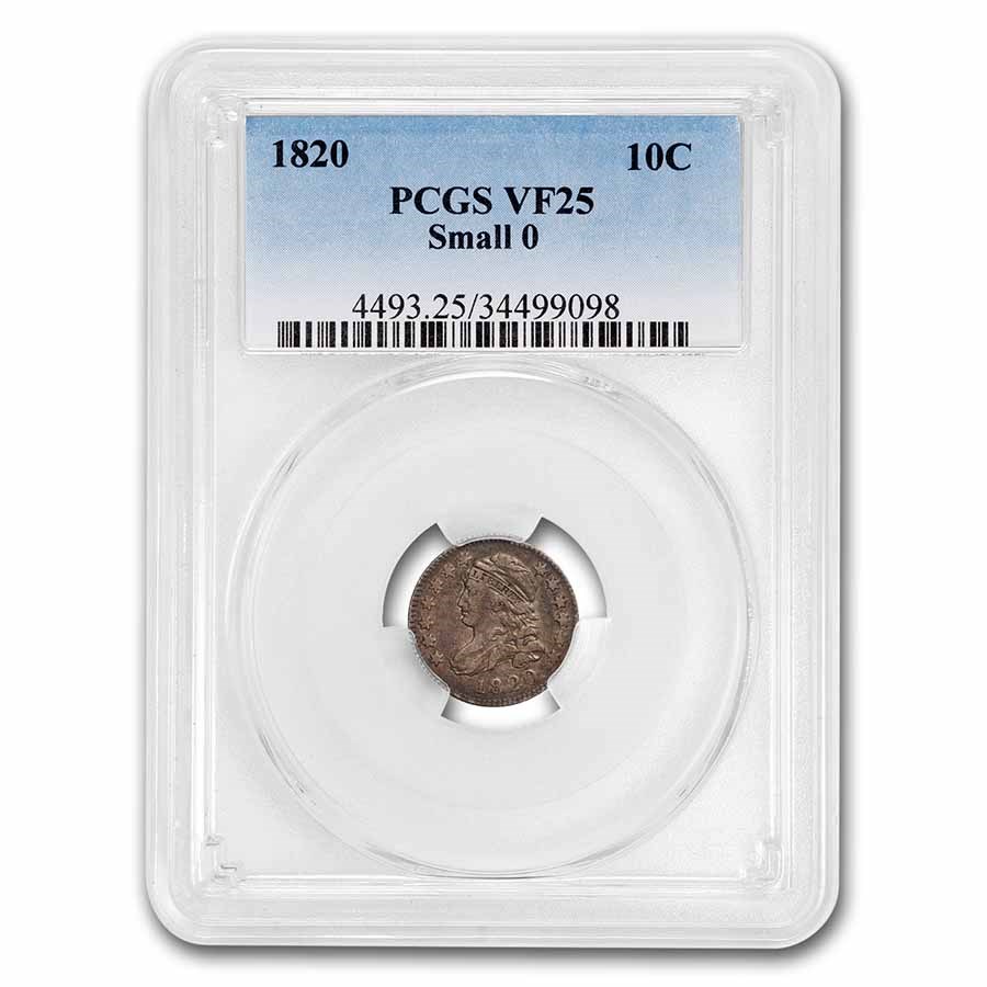 1820 Capped Bust Dime VF-25 PCGS (Small 0)