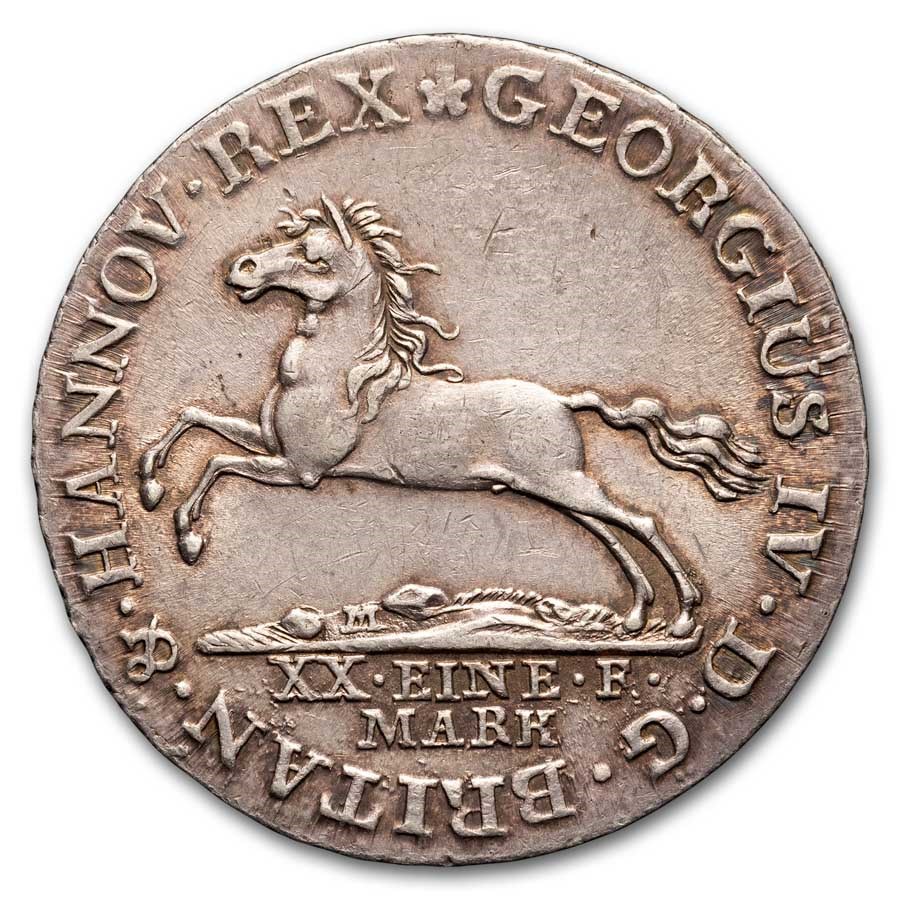 1820 German States Brunswick Wolfenbuttal Silver 16 Groschen AU