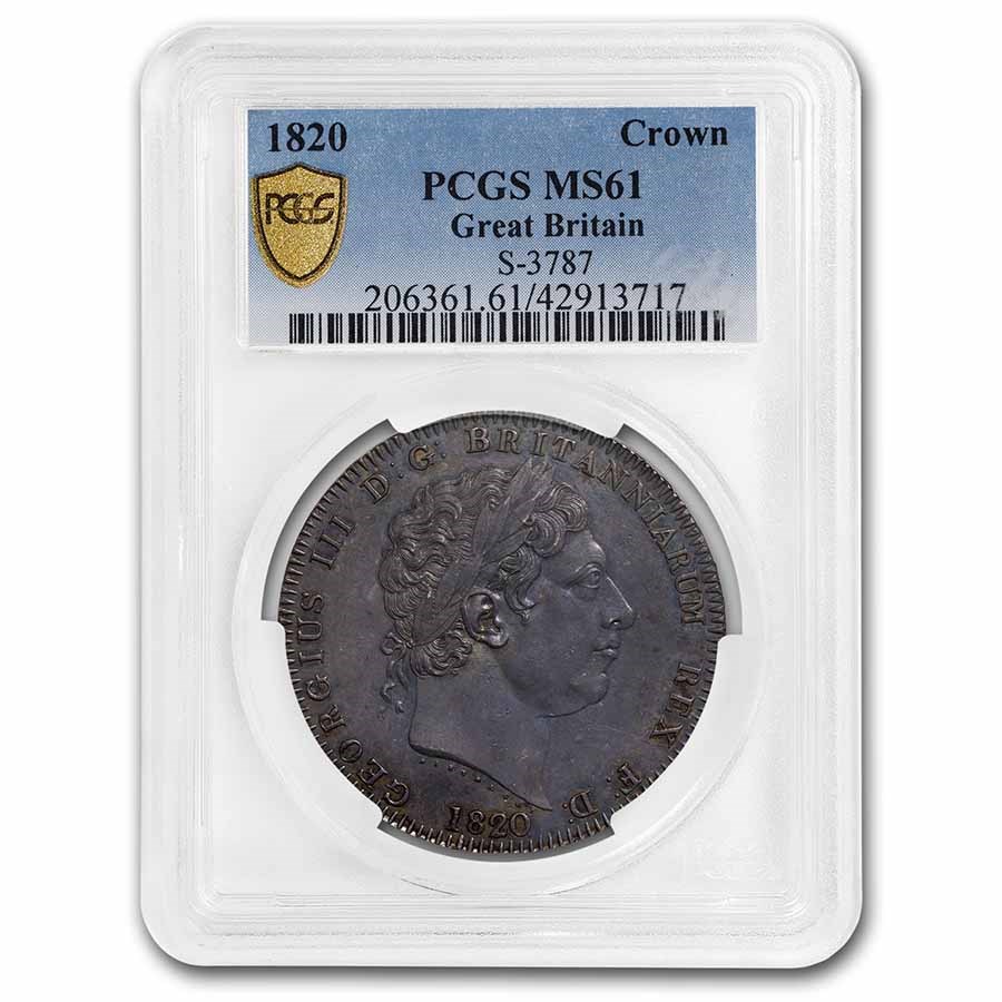 1820 Great Britain Silver Crown George III MS-61 PCGS
