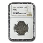 1820 Portugal Silver 200 Reis XF-45 NGC
