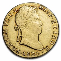 1820-S CJ Spain Gold 2 Escudos Ferdinand VII XF