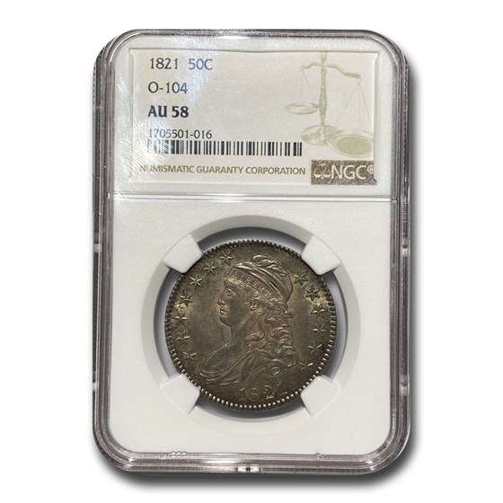 1821 Bust Half Dollar AU-58 NGC 1821 Bust Half Dollar AU-58 NGC