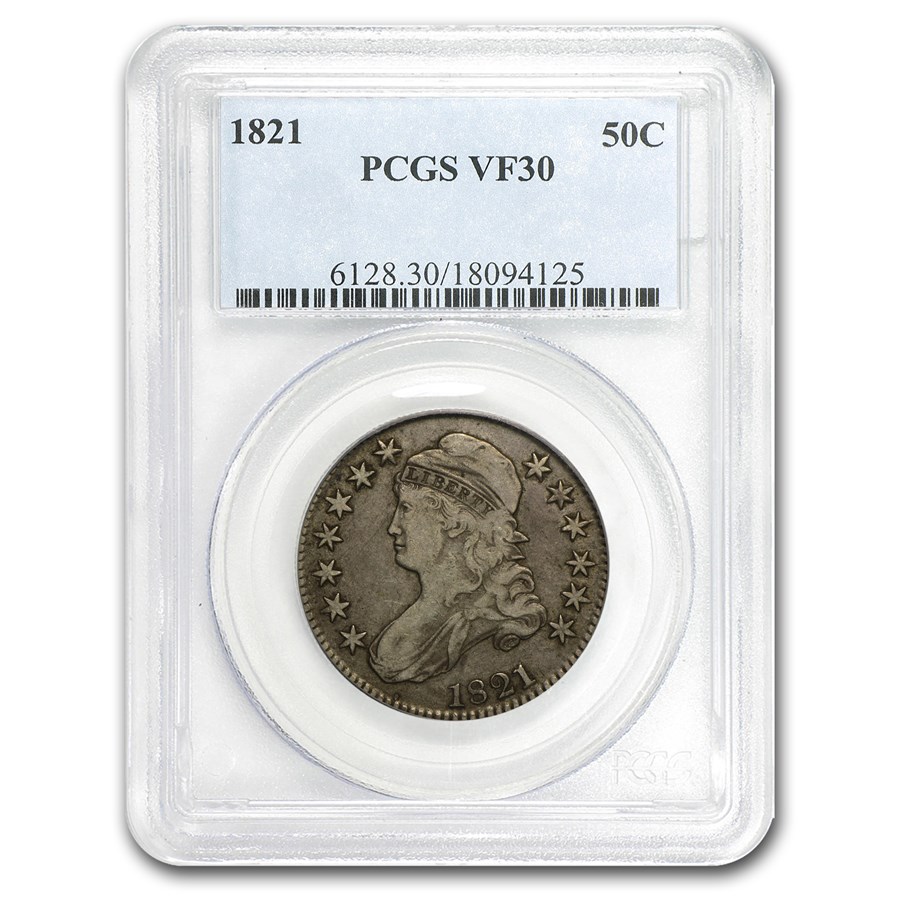 1821 Bust Half Dollar VF-30 PCGS