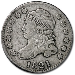 1821 Capped Bust Dime Large Date VF