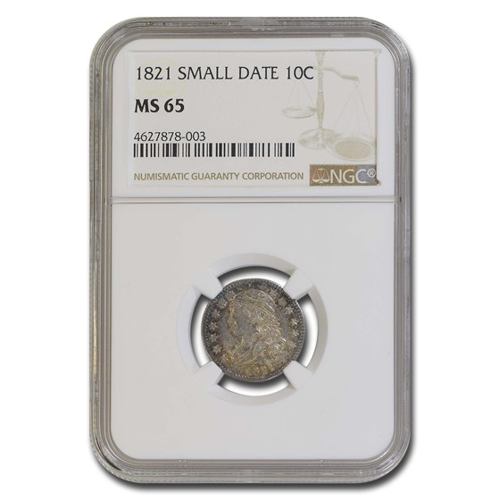1821 Capped Bust Dime MS-65 NGC (Small Date) 1821 Capped Bust Dime MS-65 NGC (Small Date)