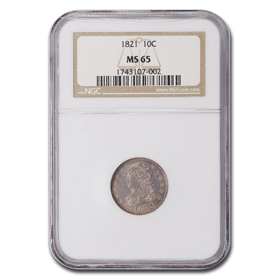 1821 Capped Bust Dime MS-65 NGC 1821 Capped Bust Dime MS-65 NGC