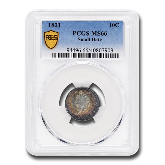 1821 Capped Bust Dime MS-66 PCGS (Small Date) 1821 Capped Bust Dime MS-66 PCGS (Small Date)