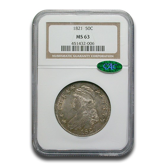 1821 Capped Bust Half Dollar MS-63 NGC CAC
