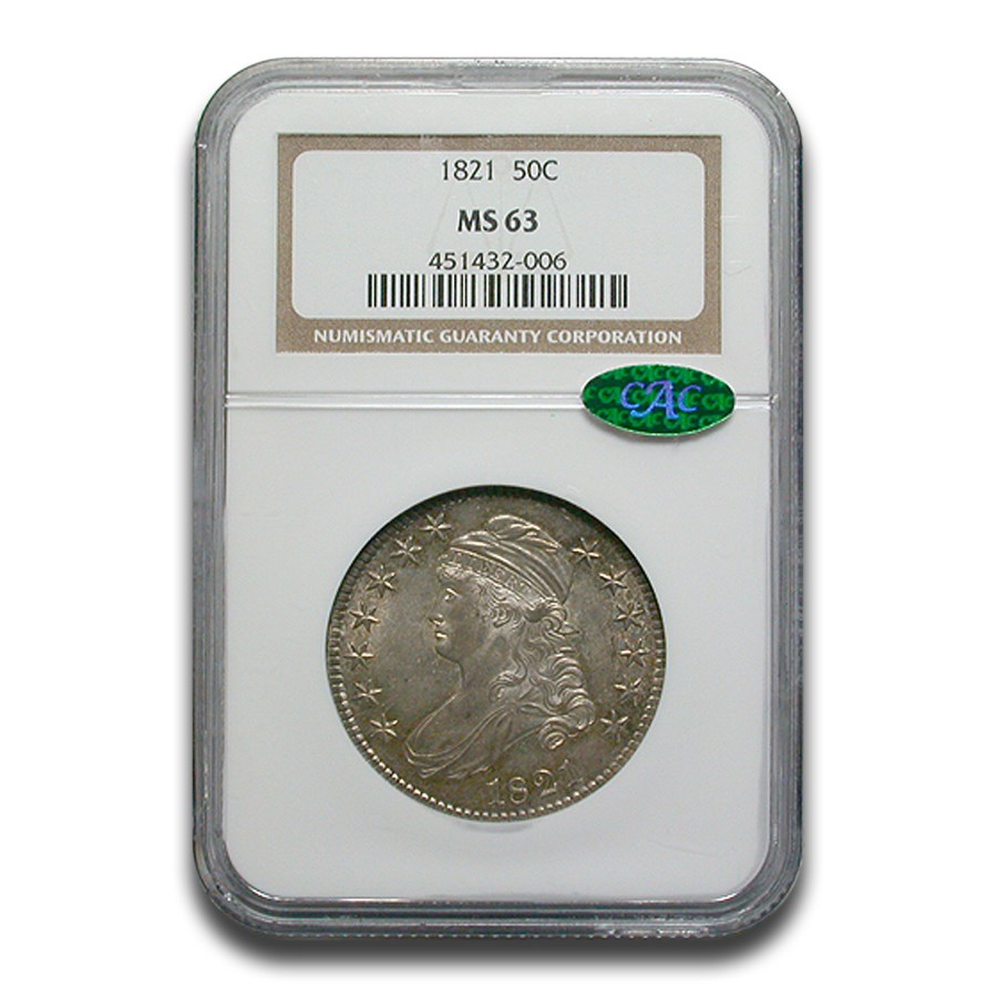 1821 Capped Bust Half Dollar MS-63 NGC CAC