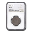 1821 Capped Bust Quarter AU-50 NGC