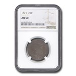 1821 Capped Bust Quarter AU-50 NGC