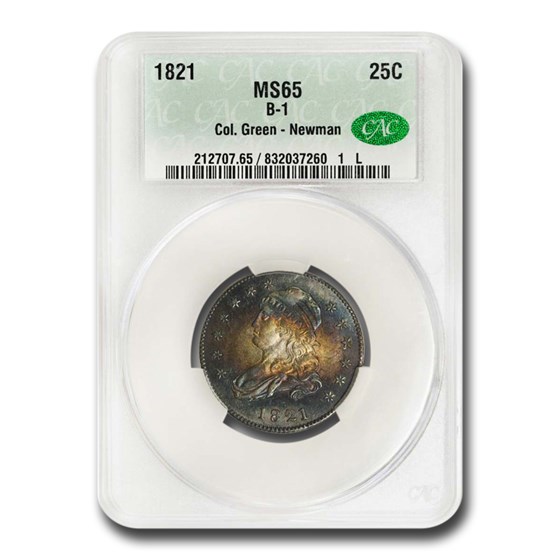 1821 Capped Bust Quarter MS-65 CAC (Col. Green-Newman) 1821 Capped Bust Quarter MS-65 CAC (Col. Green-Newman)