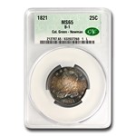 1821 Capped Bust Quarter MS-65 CACG (Col Green-Newman)