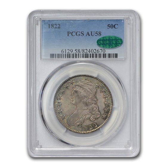 1822 Capped Bust Half Dollar AU-58 PCGS CAC 1822 Capped Bust Half Dollar AU-58 PCGS CAC