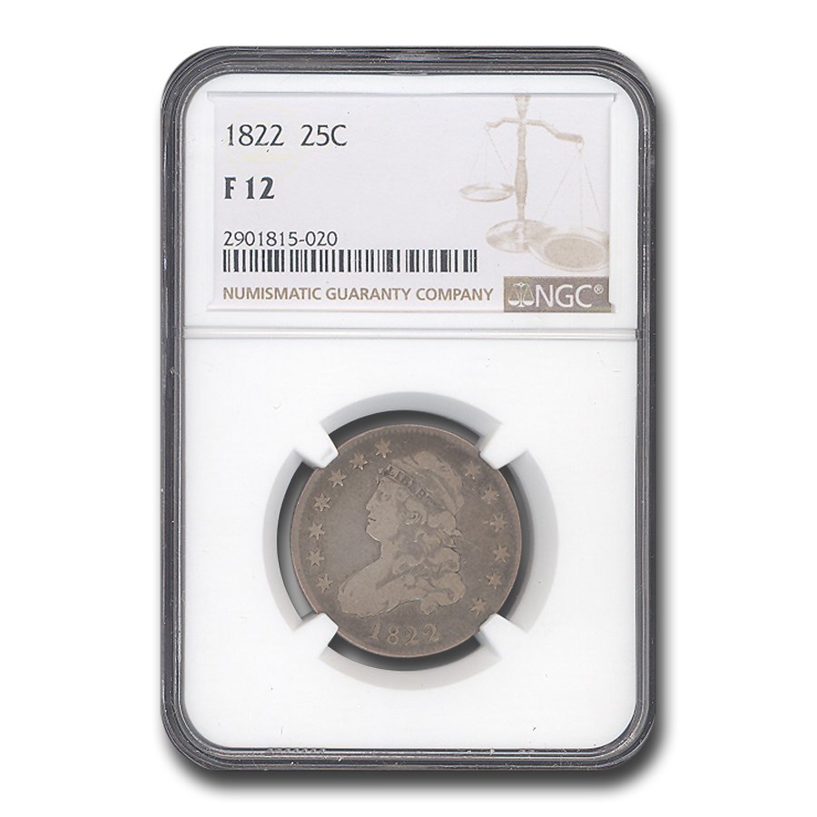 1822 Capped Bust Quarter Fine-12 NGC