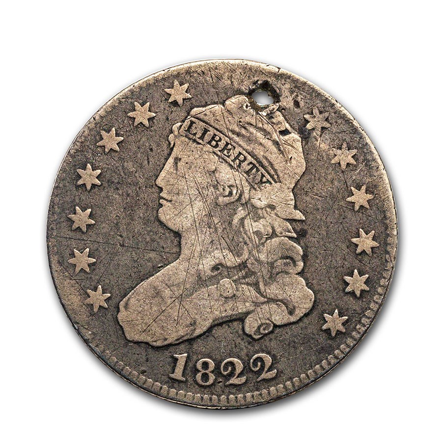 Buy 1822 Capped Bust Quarter Fine Details (Holed) APMEX