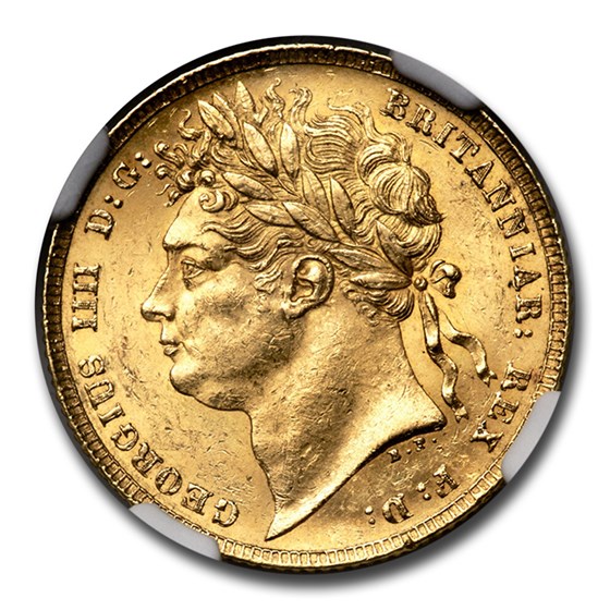 1822 Great Britain Gold Sovereign George IV MS-62 NGC