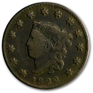 1822 Large Cent Fine 1822 Large Cent Fine