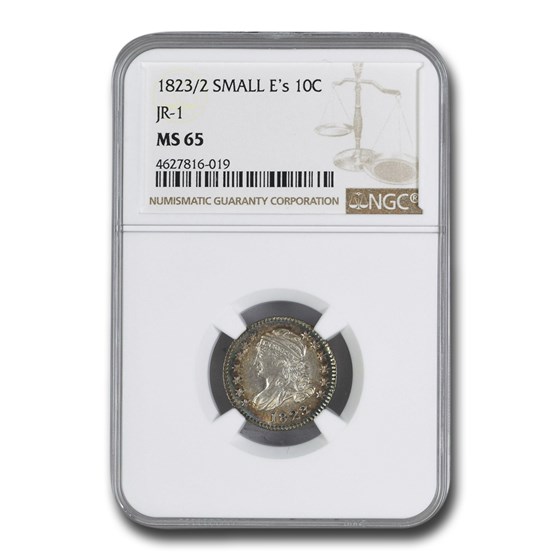 1823/2 Capped Bust Dime MS-65 NGC (Small E's JR-1) 1823/2 Capped Bust Dime MS-65 NGC (Small E's JR-1)
