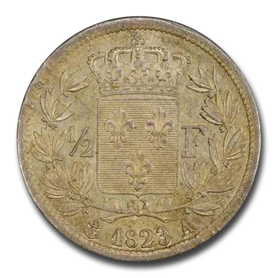 1823-A France Silver 1/2 Franc MS-62 PCGS 1823-A France Silver 1/2 Franc MS-62 PCGS
