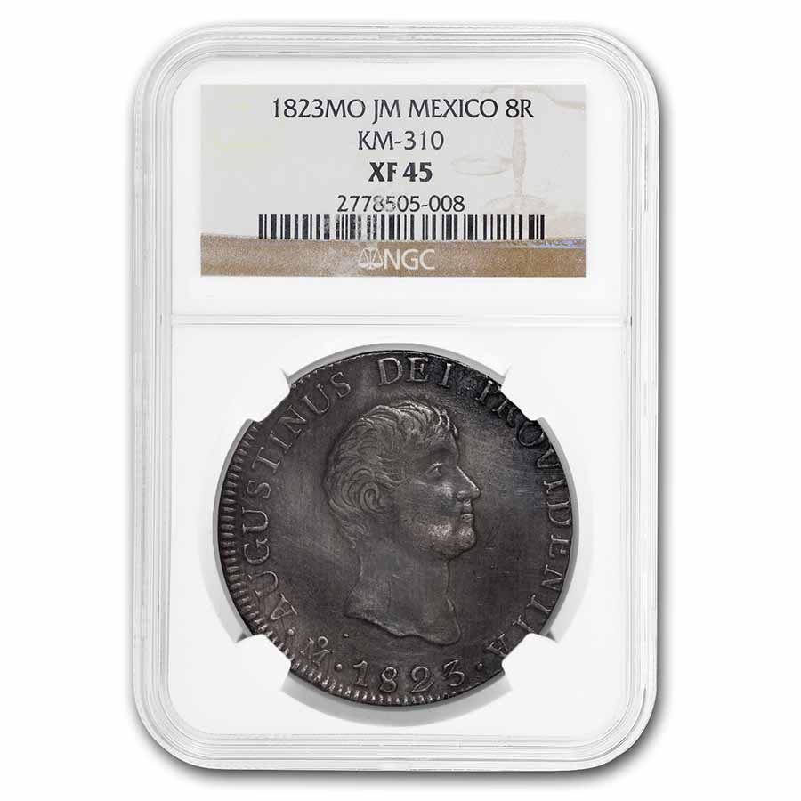 Buy 1823 Mo-JM Mexico Silver 8 Reales XF-45 NGC | APMEX