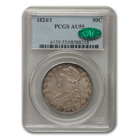 1824/1 Capped Bust Half Dollar AU-55 PCGS CAC 1824/1 Capped Bust Half Dollar AU-55 PCGS CAC