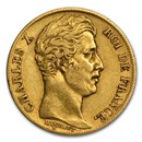 1824-1830 France Gold 20 Francs Charles X (Avg Circ)