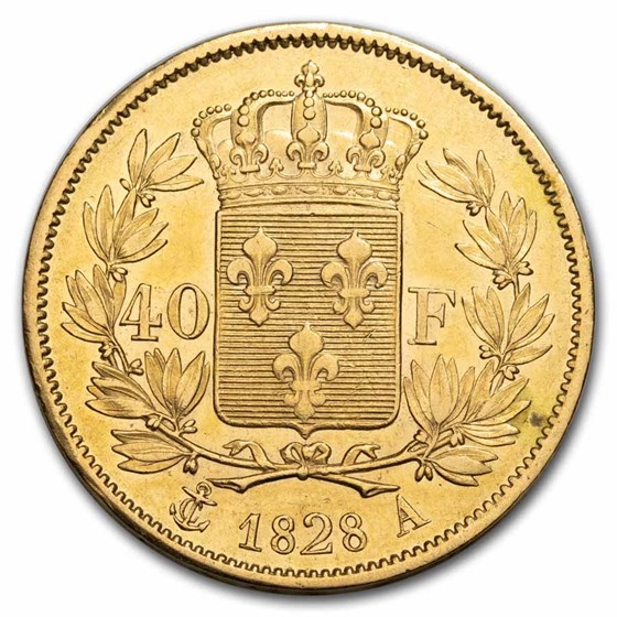 1824-1830 France Gold 40 Francs Charles X AU 1824-1830 France Gold 40 Francs Charles X AU