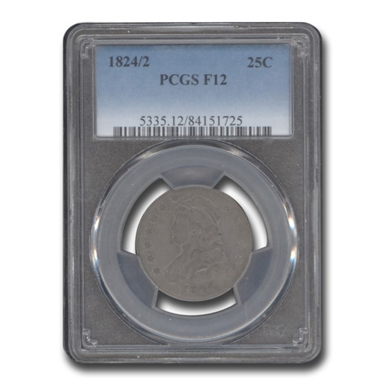 1824/2 25C Bust Quarter Fine-12 PCGS 1824/2 25C Bust Quarter Fine-12 PCGS