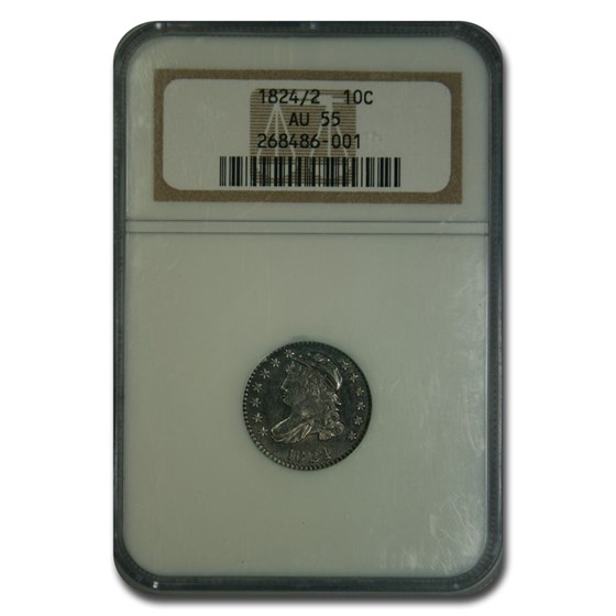 1824/2 Capped Bust Dime AU-55 NGC