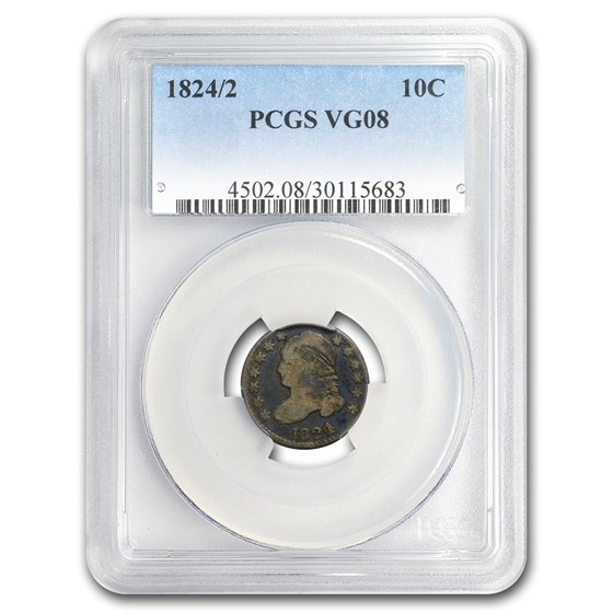 1824/2 Capped Bust Dime VG-8 PCGS 1824/2 Capped Bust Dime VG-8 PCGS