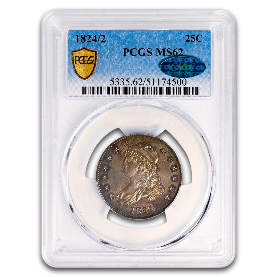 1824/2 Capped Bust Half Dollar MS-62 PCGS CAC