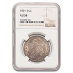 1824 Capped Bust Half Dollar AU-58 NGC