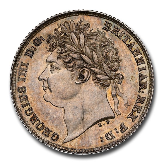 1824 Great Britain Silver Sixpence George IV MS-63 NGC 1824 Great Britain Silver Sixpence George IV MS-63 NGC