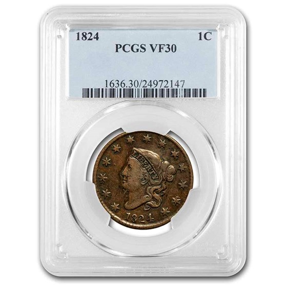 1824 Large Cent VF-30 PCGS 1824 Large Cent VF-30 PCGS