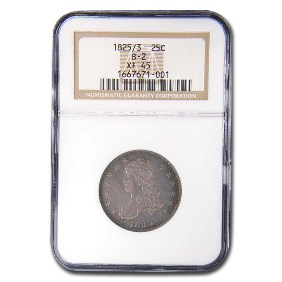 1825/3 Capped Bust Quarter XF-45 NGC