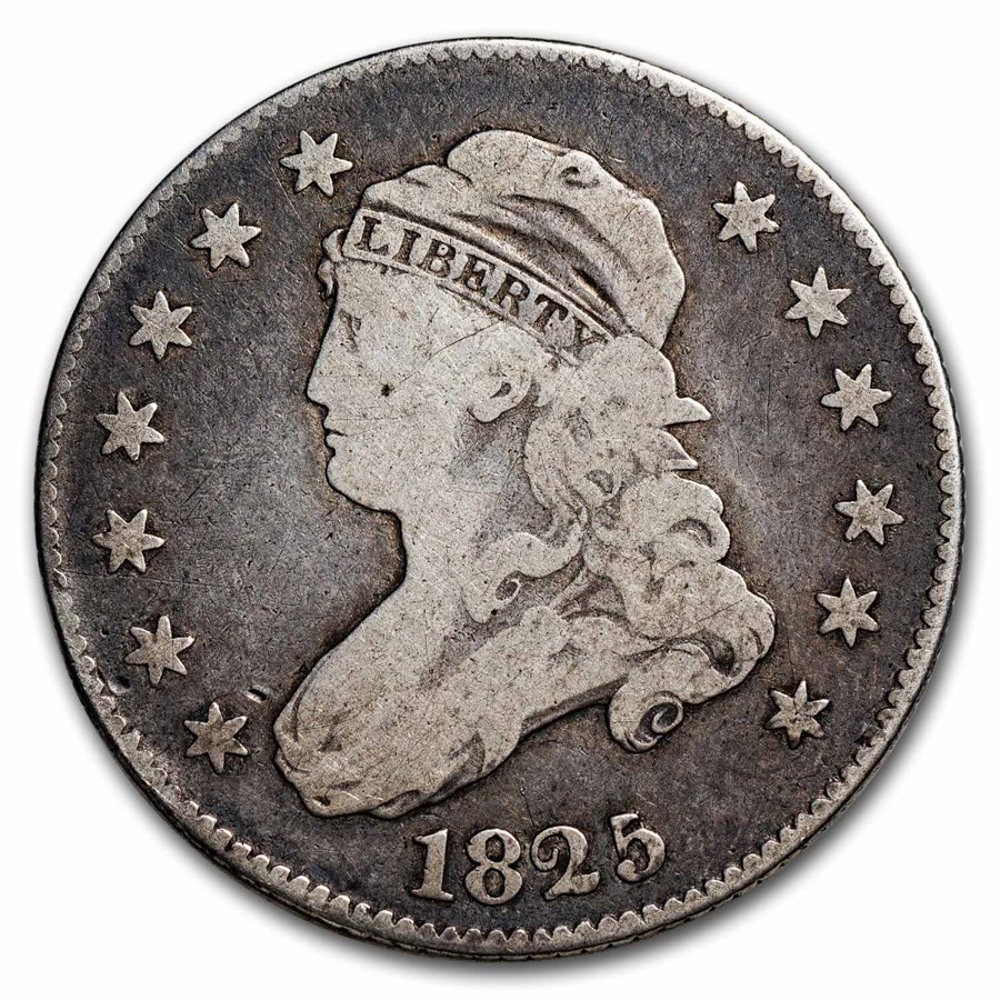 1825/4/2 Capped Bust Quarter Fine