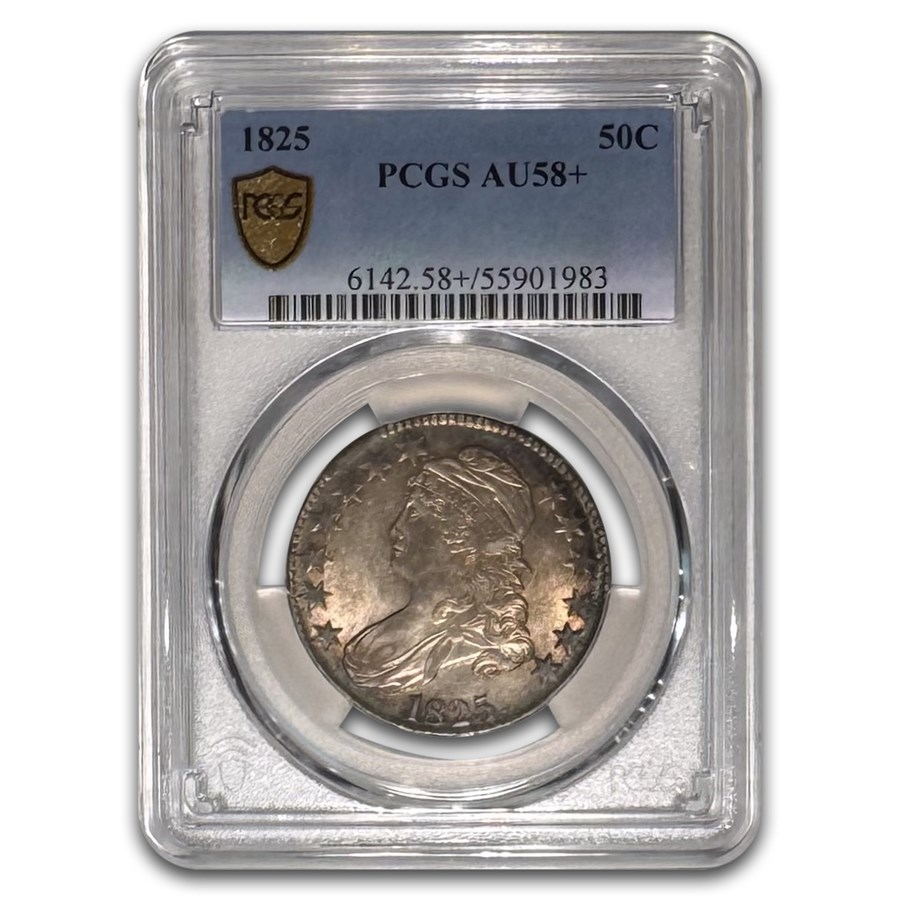 1825 Bust Half Dollar AU-58+ PCGS