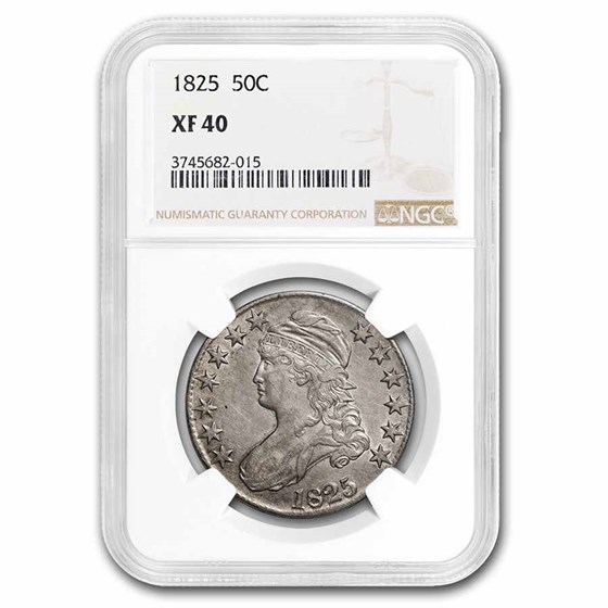 1825 Capped Bust Half Dollar XF-40 NGC 1825 Capped Bust Half Dollar XF-40 NGC