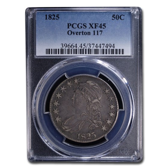 1825 Capped Bust Half Dollar XF-45 PCGS (Overton 117) 1825 Capped Bust Half Dollar XF-45 PCGS (Overton 117)