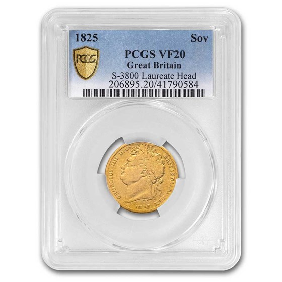 1825 Great Britain Gold Sovereign George IV VF-20 PCGS 1825 Great Britain Gold Sovereign George IV VF-20 PCGS