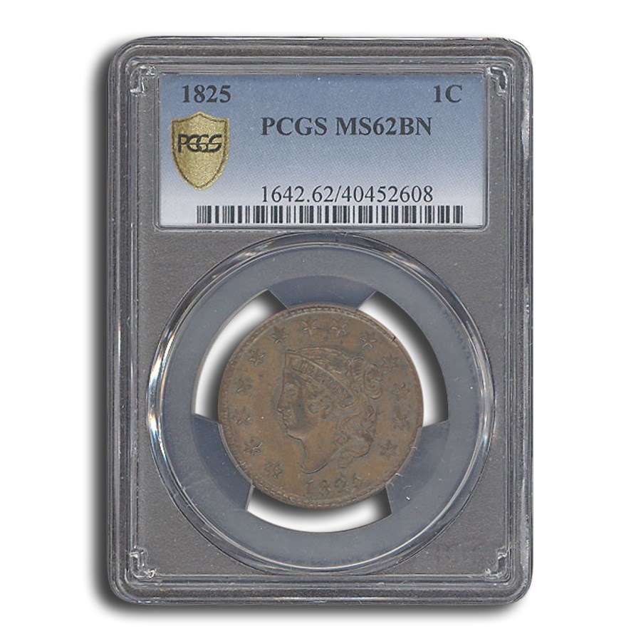 1825 Large Cent MS-62 PCGS (Brown)