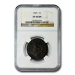 1825 Large Cent XF-45 NGC (Brown)