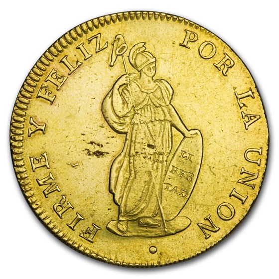 1826-1840 Peru Gold 8 Escudos XF (Random) 1826-1840 Peru Gold 8 Escudos XF (Random)