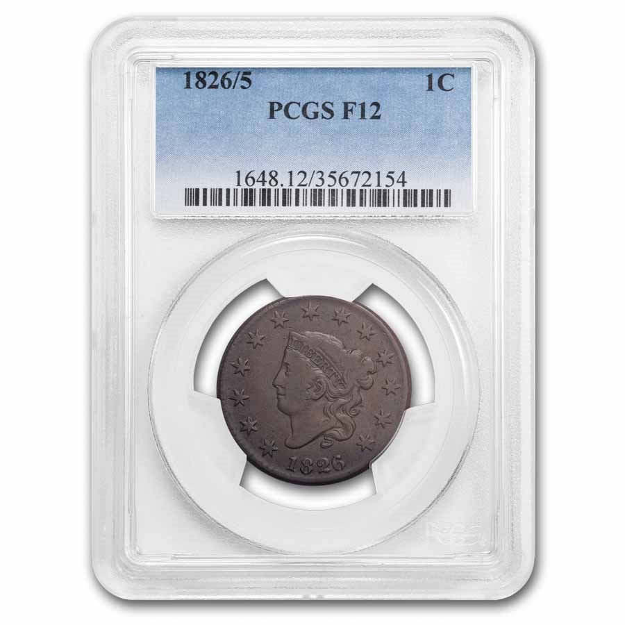 1826/5 Large Cent Fine-12 PCGS