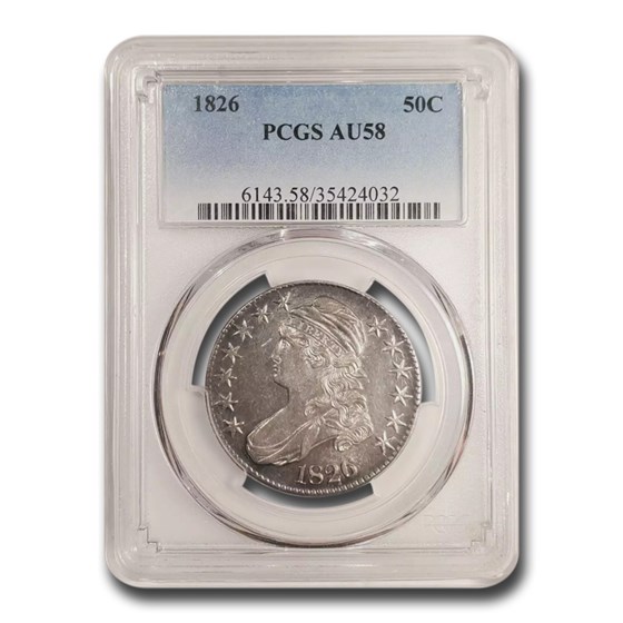 1826 Bust Half Dollar AU-58 PCGS 1826 Bust Half Dollar AU-58 PCGS