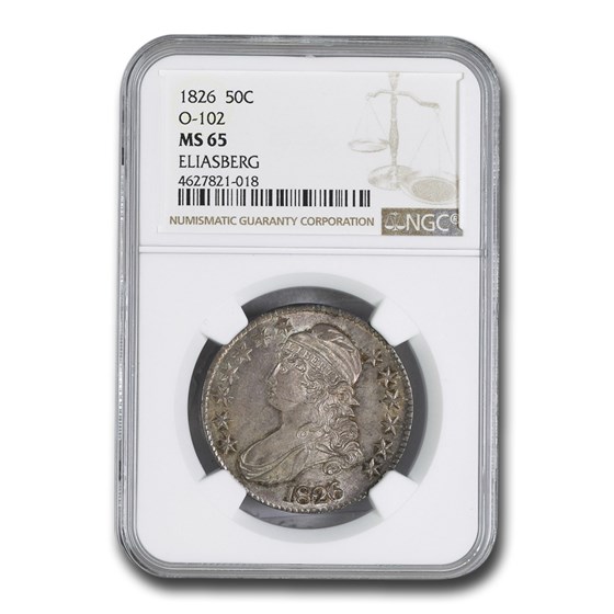 1826 Bust Half Dollar MS-65 NGC (O-102) 1826 Bust Half Dollar MS-65 NGC (O-102)