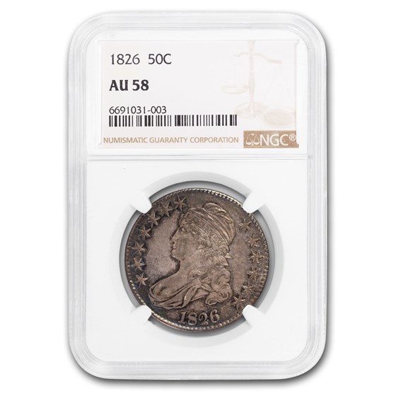 1826 Capped Bust Half Dollar AU-58 NGC 1826 Capped Bust Half Dollar AU-58 NGC